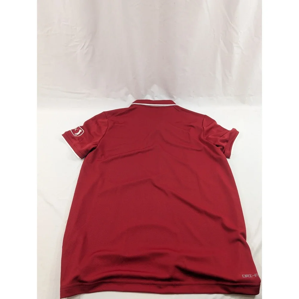 Oklahoma Sooners Golf Team Polo Shirt Mens  Large Red‎ Nike Dri Fit Short Sleeve